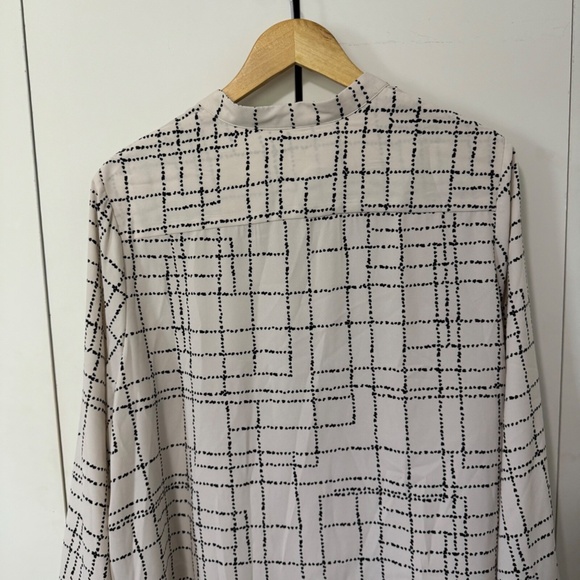 PROLOGUE XXL Long Sleeve V-Neck Blouse Grid Print Office Career - Picture 5 of 5